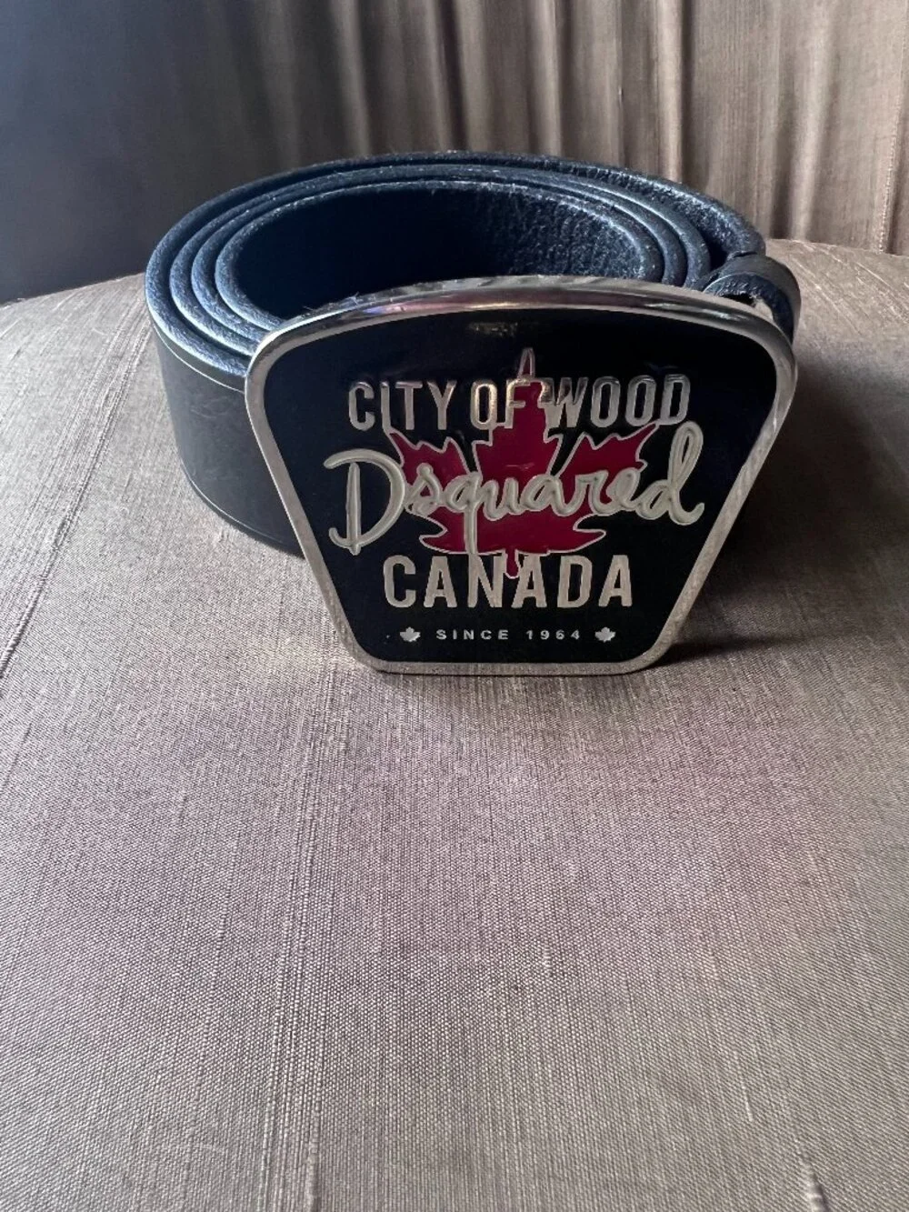 Dsquared City of Wood Buckle Belt in Leather (Preloved)